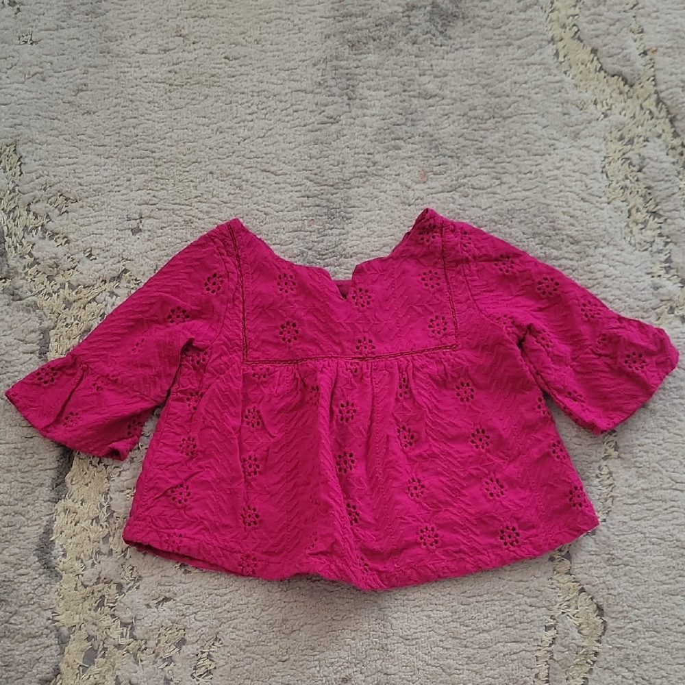 Pink Eyelet Kids Top